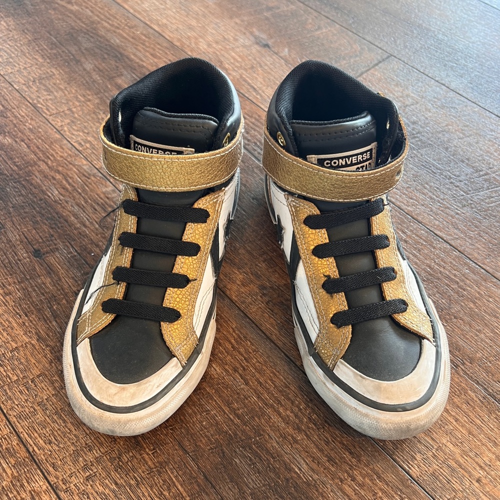 Converse Black and Gold Sneakers Classic Design